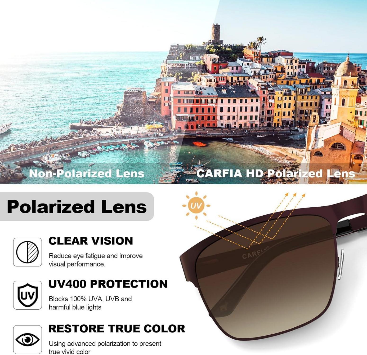 Polarisierte Herren Sonnenbrille Metallrahmen UV 400 Fahrerbrille Sportbrille
