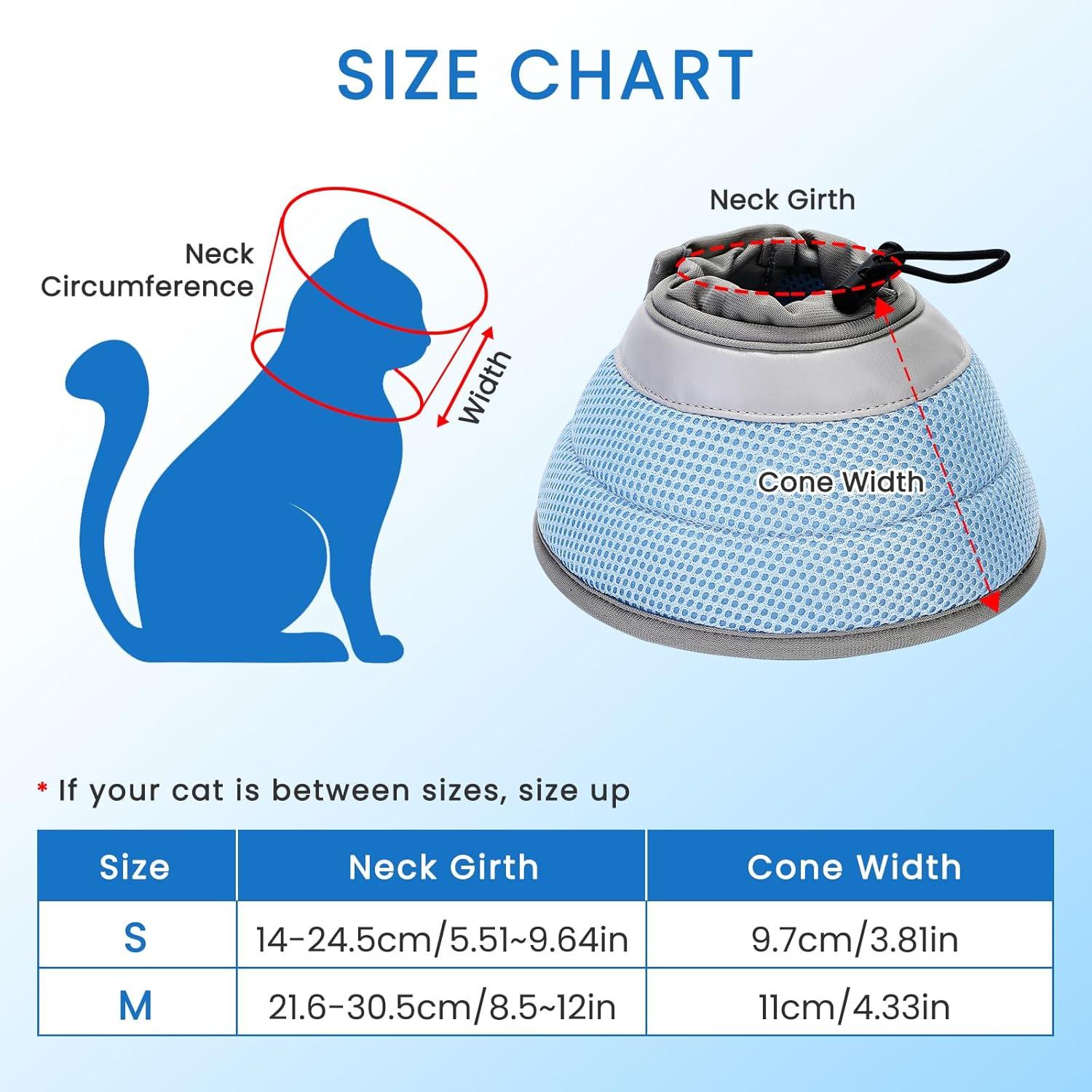 Katze Halskrause Weich Schutzkragen Blau M