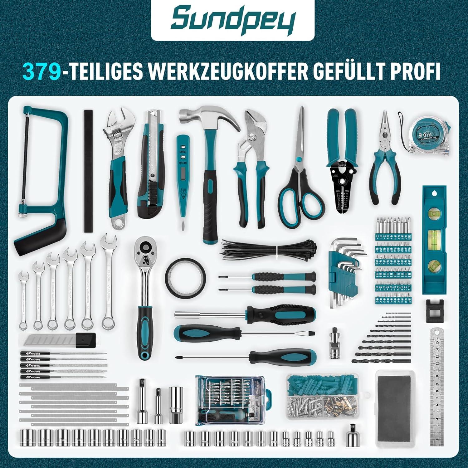 Werkzeugkoffer Gefüllt 379 tlg Allgemeines Werkzeugset