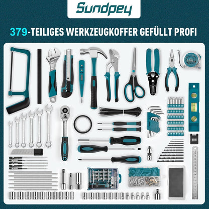 Werkzeugkoffer Gefüllt 379 tlg Allgemeines Werkzeugset