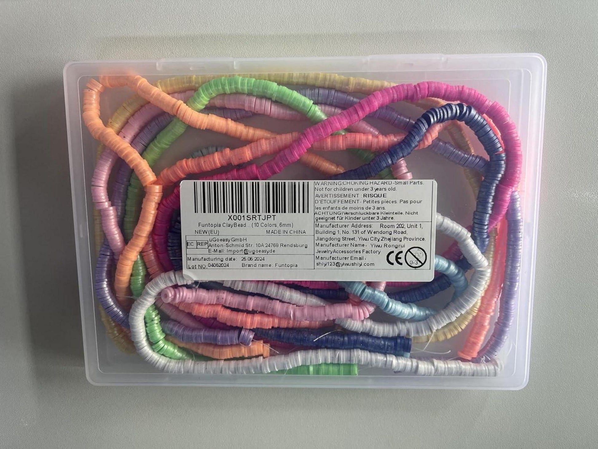 3200 Stück Heishi Perlen 6mm Perlglanzfarbe Clay zum Auffädeln