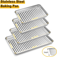Backblech 4er Set Edelstahl Kuchenblech 40.5x30.5x2.5cm