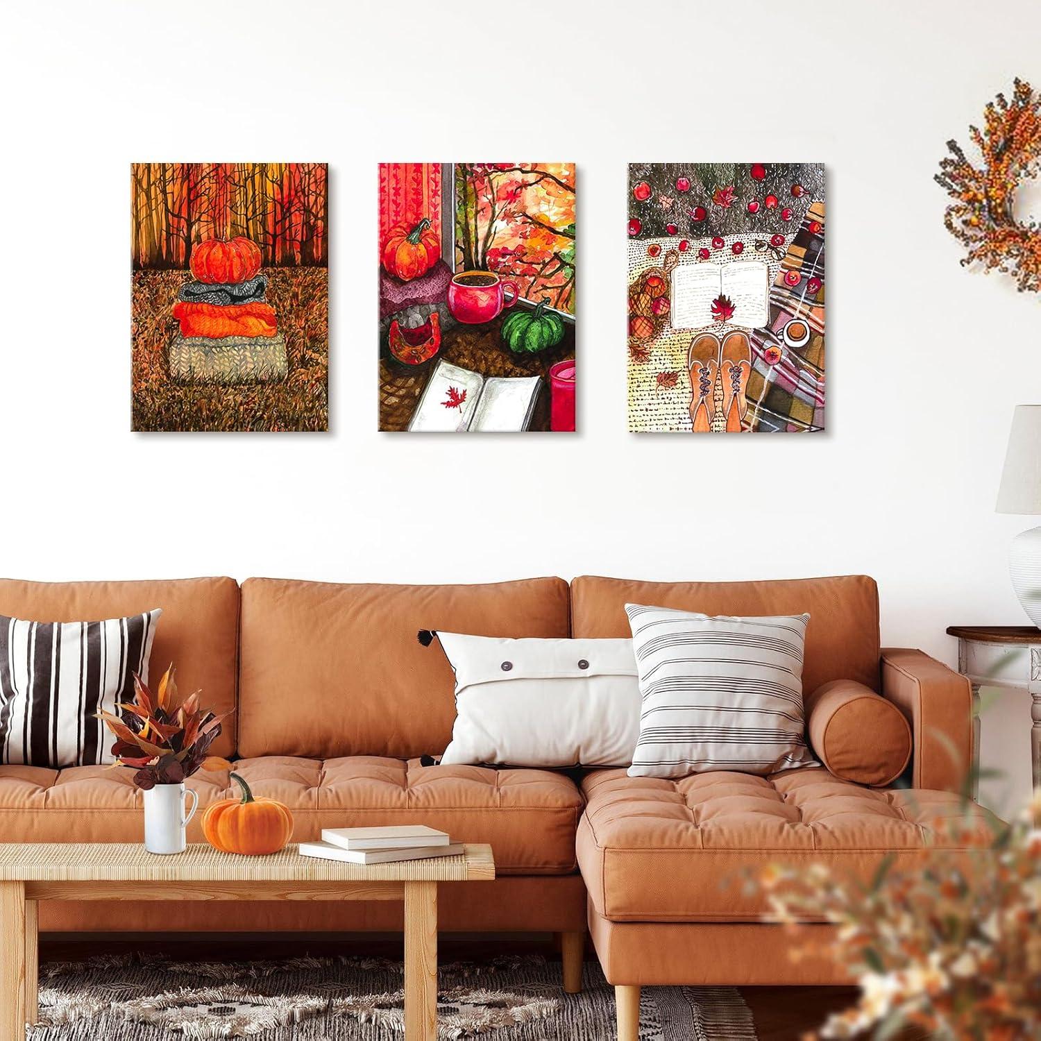 Ohok Premium Leinwandbilder 30x40cm 3er-Set für Schlafzimmer