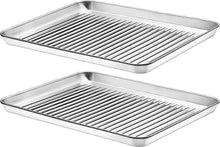 2er Set Antihaft Auflaufform Edelstahl Backblech 40,6x30,5x2,5cm