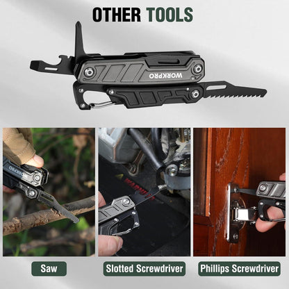 Multifunktionszange 11-in-1 Faltbar Multitool Edelstahl mit Karabiner