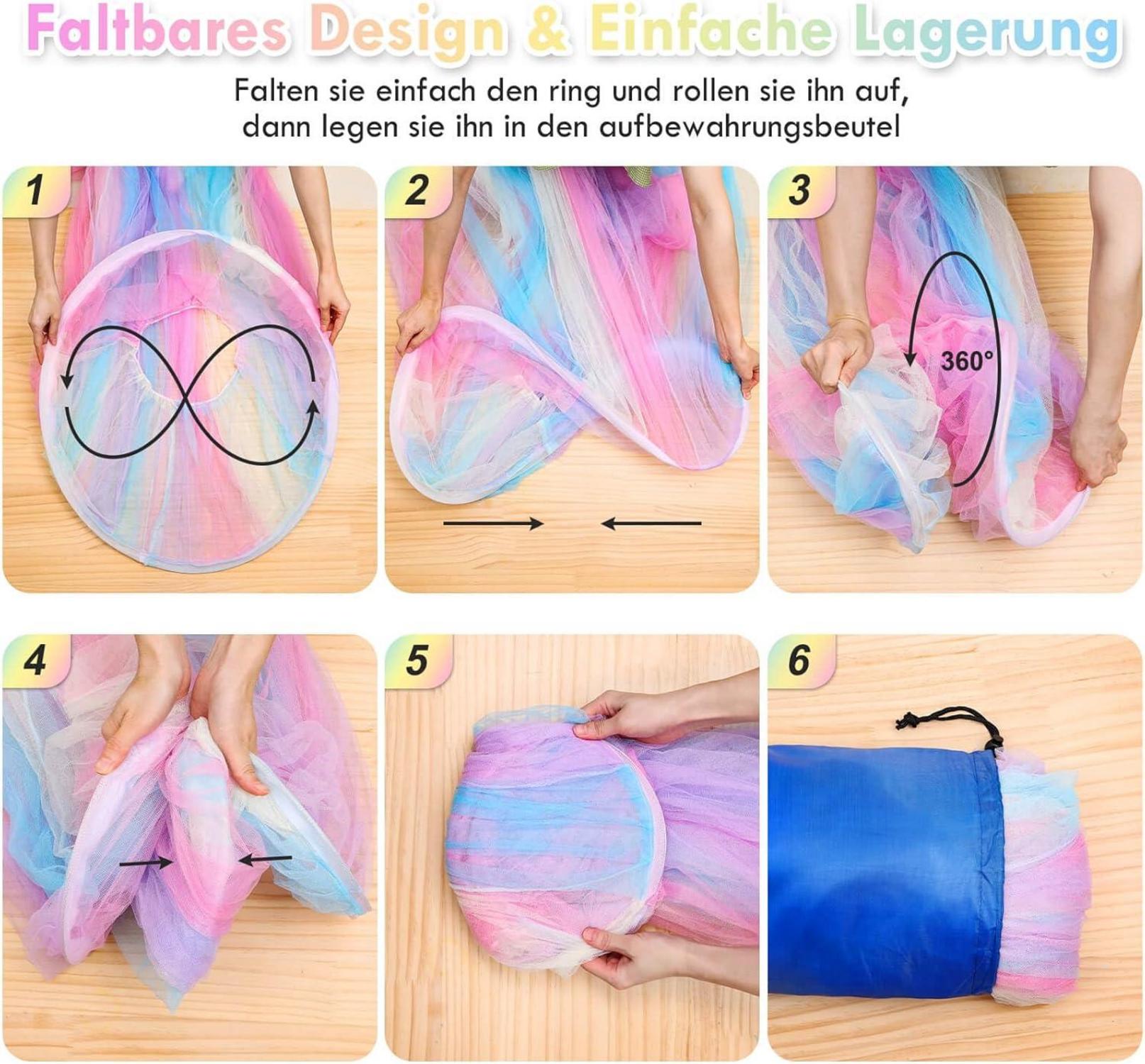 Betthimmel Moskitonetz Doppelbett Einzelbett Prinzessin Regenbogen
