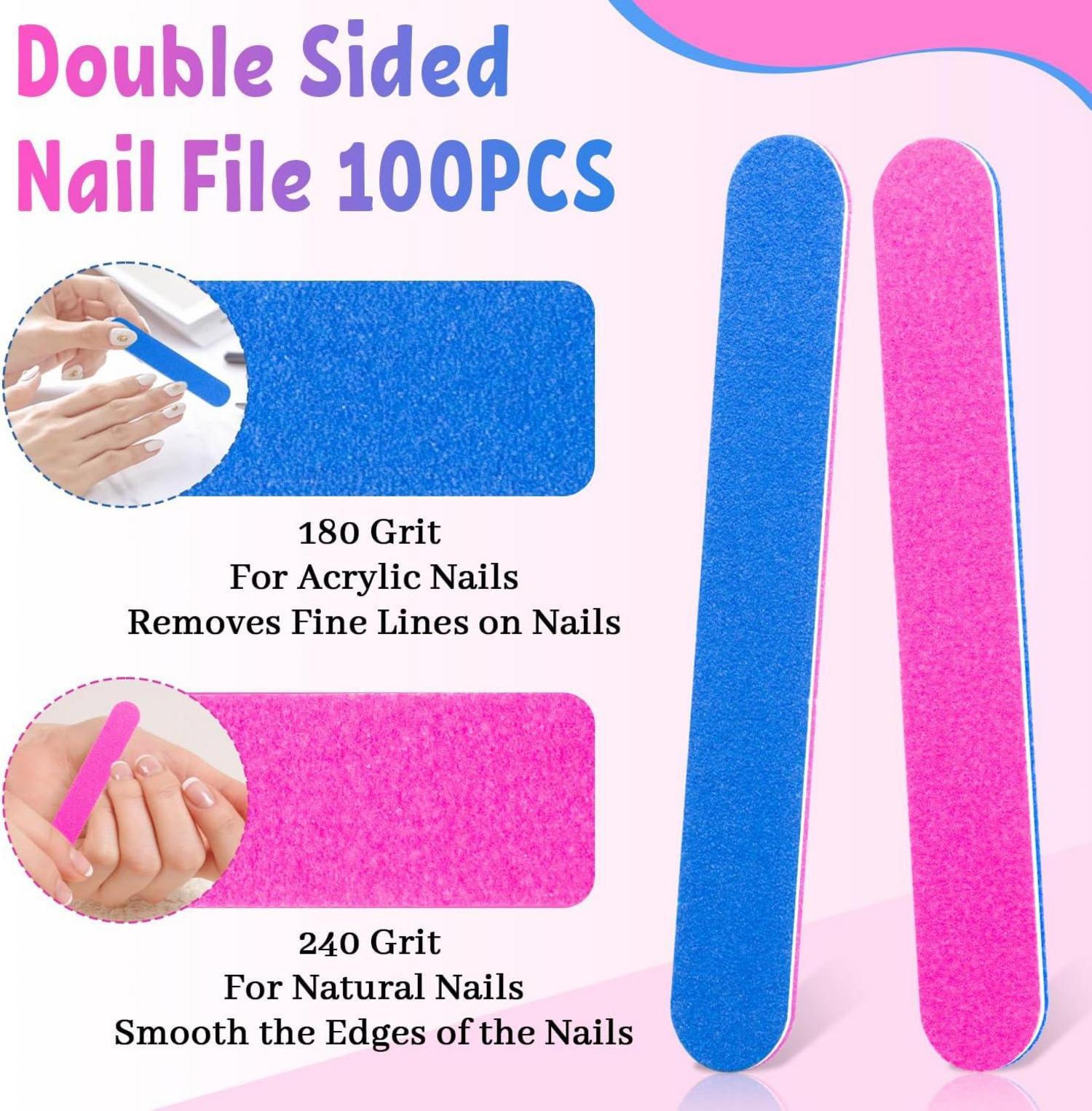 100 Nagelfeilen Set 180/240 Mini Nagelpfeile Professionell