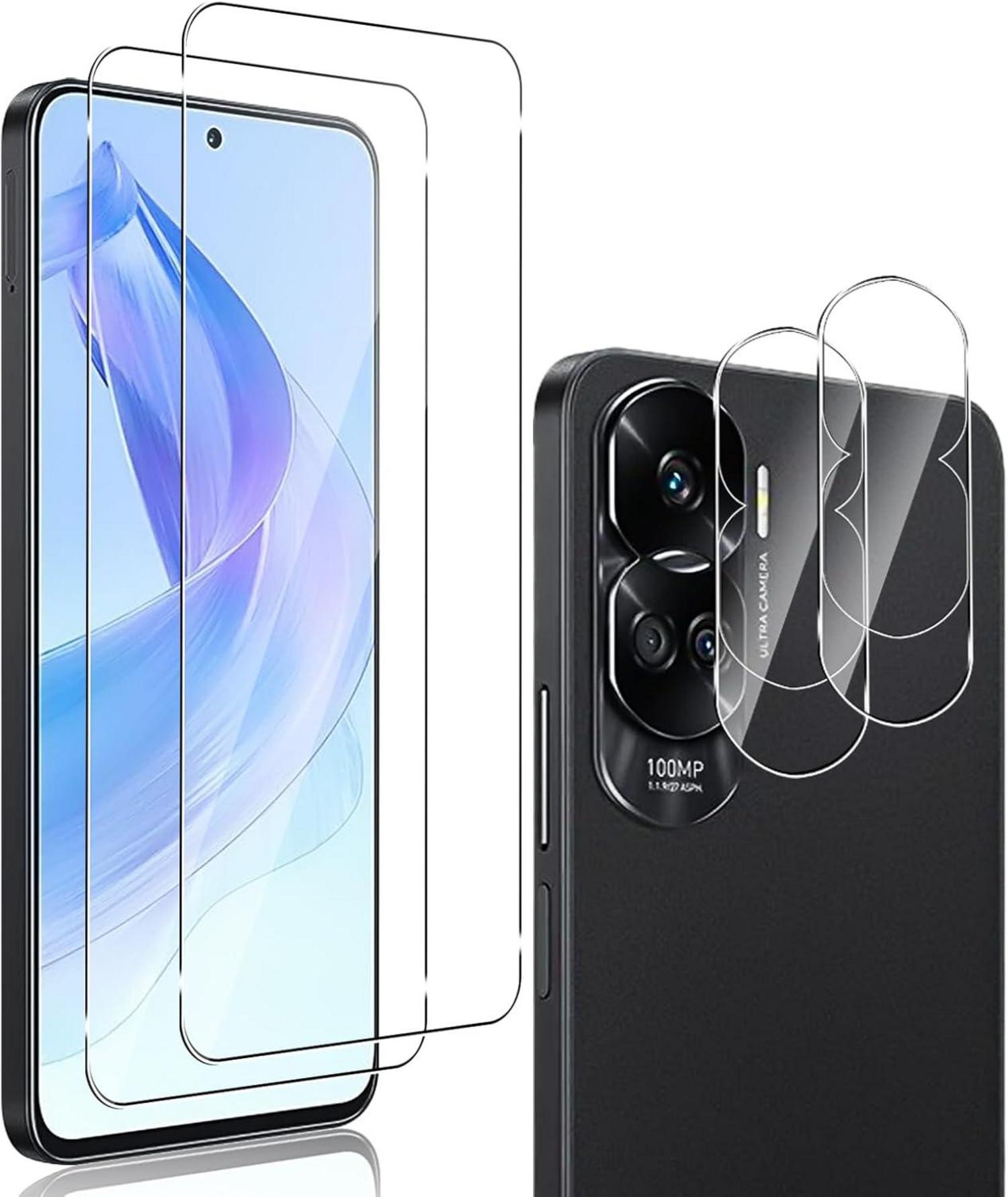 Honor 90 Lite Panzerglas Schutzfolie (2+2) Kameraschutz 9H