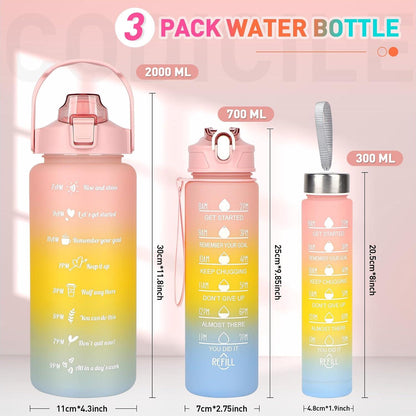3er Set Trinkflasche mit