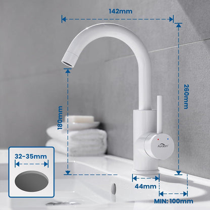 Wasserhahn Bad 60CM Schlauch 360° Drehbar Waschtischarmatur