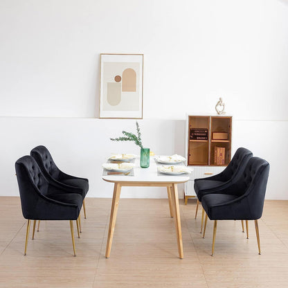 Samt Esszimmerstühle 2er Set Schwarz – Modern & Bequem