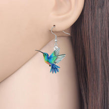 Acryl Kolibri Ohrringe Damen - Zarte Vogel Ohrringe Geschenk