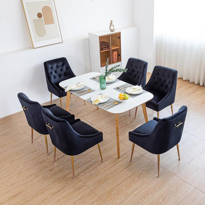 Samt Esszimmerstühle 4er Set Schwarz – Modern & Bequem