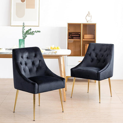 Samt Esszimmerstühle 4er Set Schwarz – Modern & Bequem