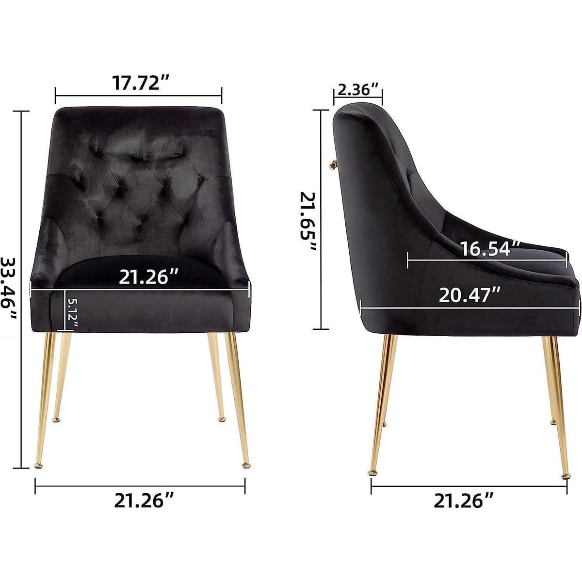 Samt Esszimmerstühle 4er Set Schwarz – Modern & Bequem