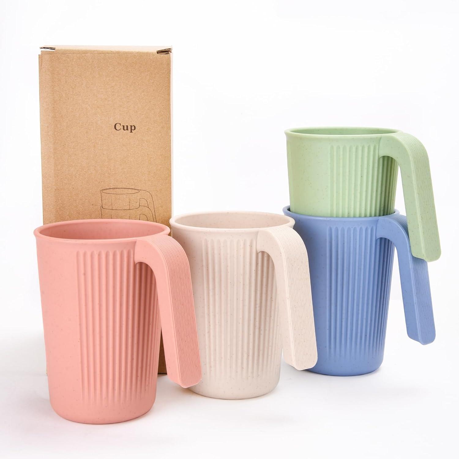Bruchfeste Trinkbecher Set 350ml Tasse Griff wiederverwendbar