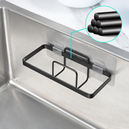 Schwammhalter Küche Selbstklebend Spülbecken Organizer Schwarz
