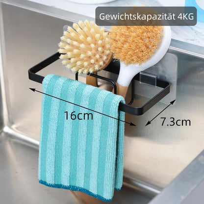 YIGII Schwammhalter Selbstklebend Küche Schwarz 304 Edelstahl