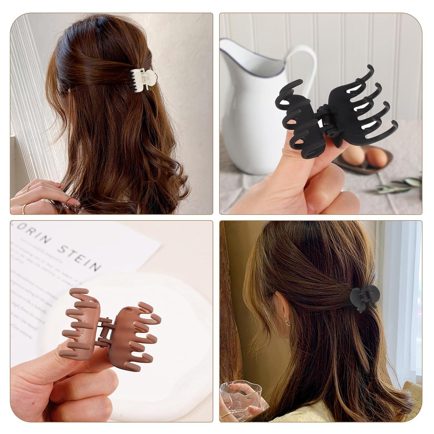 4 Stück Mittelgroße Klauen-Haarspangen Frauen Mädchen Dünnes Haar