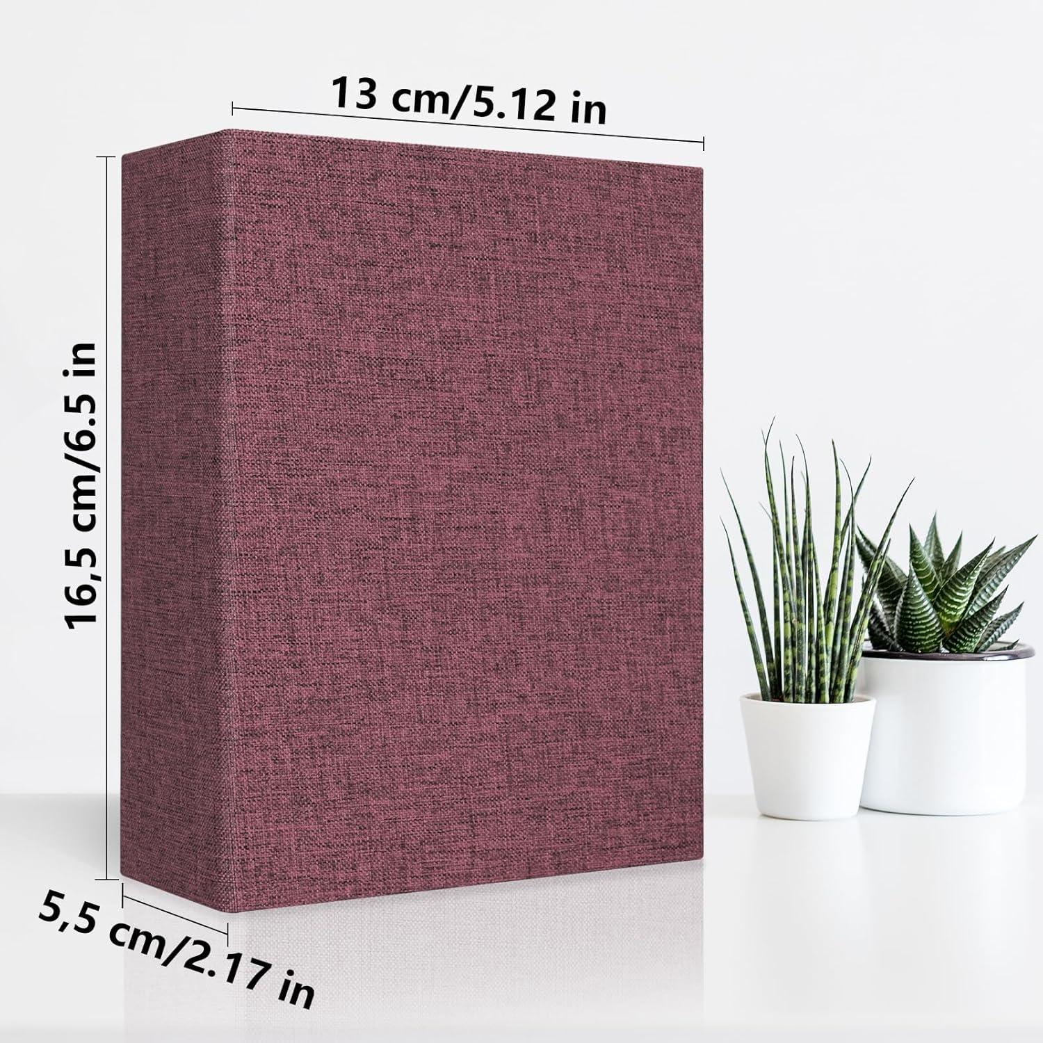 Vienrose Einsteck-Fotoalbum 10x15 Schwarz 100 Seiten Leinen Hochzeit Weihnachten