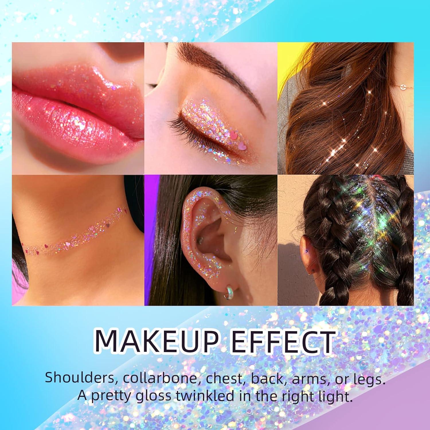 Prreal Glitter Gel 50ml Body Face Sequins Shimmer Festival Makeup Purple