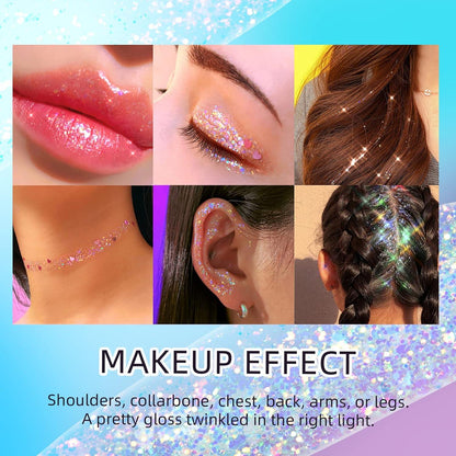 Prreal Glitter Gel 50ml Body Face Sequins Shimmer Festival Makeup Purple