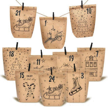 Adventskalender zum Befüllen 24 Weihnachtskalender Papier-Tüten DIY