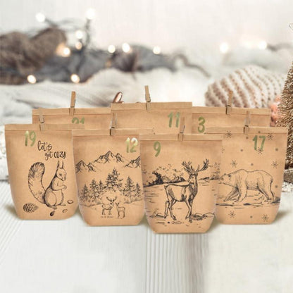 Adventskalender zum Befüllen DIY Weihnachtswald 24