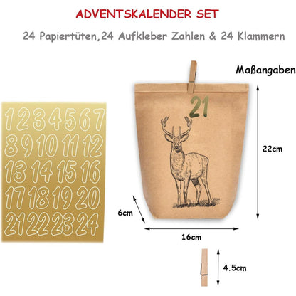 Adventskalender zum Befüllen DIY Weihnachtswald 24