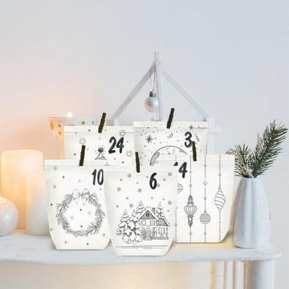 Adventskalender zum Befüllen: 24 DIY Papiertüten mit Zahlenaufklebern
