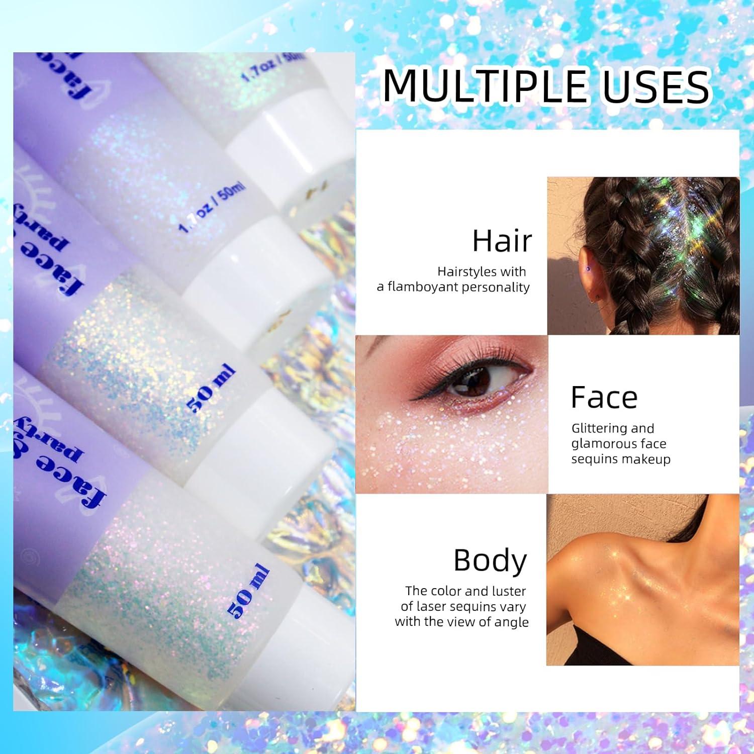 Glitter Gel Sequins Shimmer Pink Holographic Makeup
