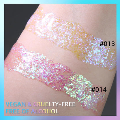50ml Glitter Gel: Face Body Sequins Shimmer Eyeshadow, Chunky Glitter for Makeup - Pink