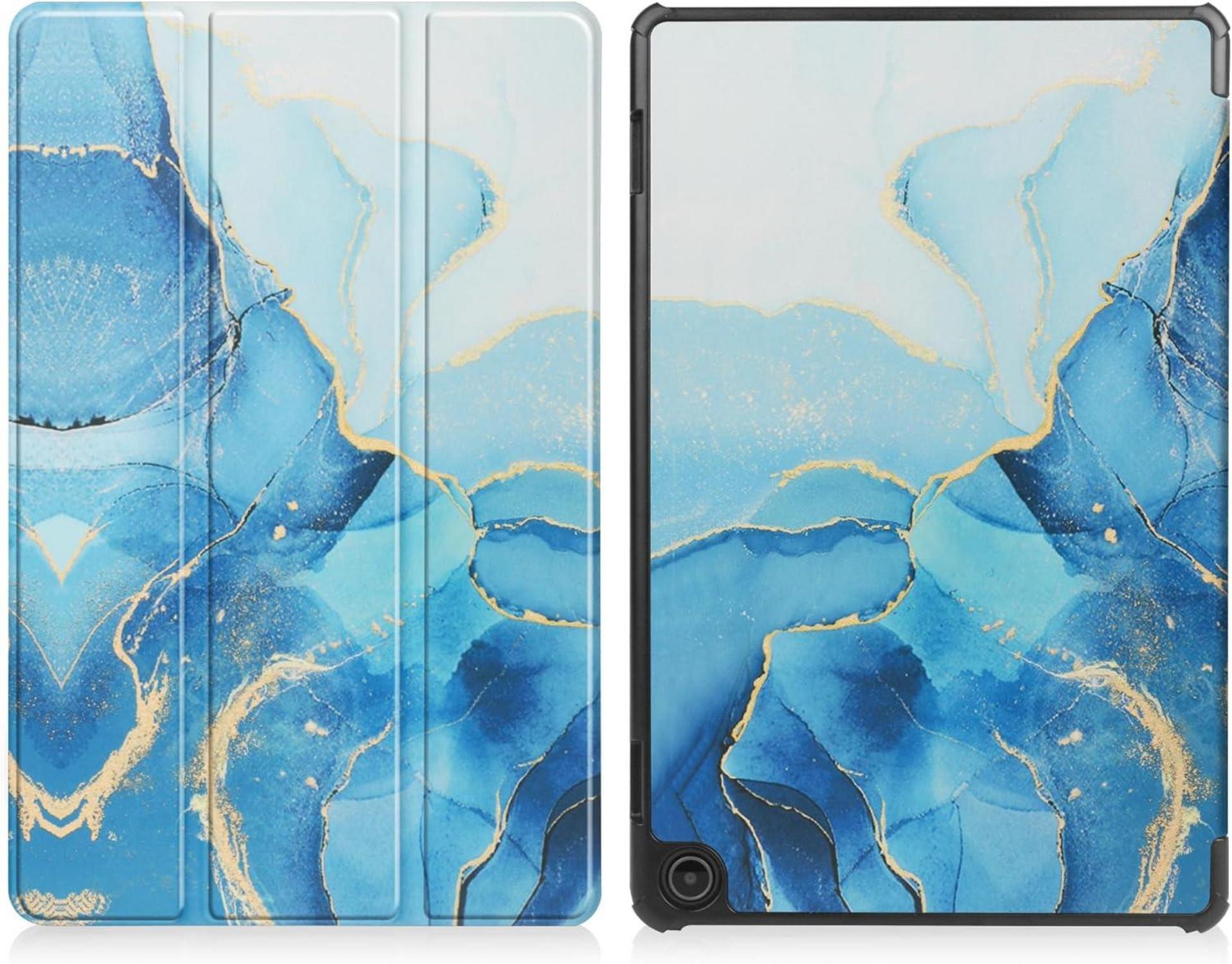 HoYiXi Amazon Fire Max 11 Tablet 2023 Hülle Blau Marmor Slim Tri-Fold Stand