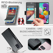 XYGLOW Samsung A51 4G Handyhülle Premium Leder Schwarz