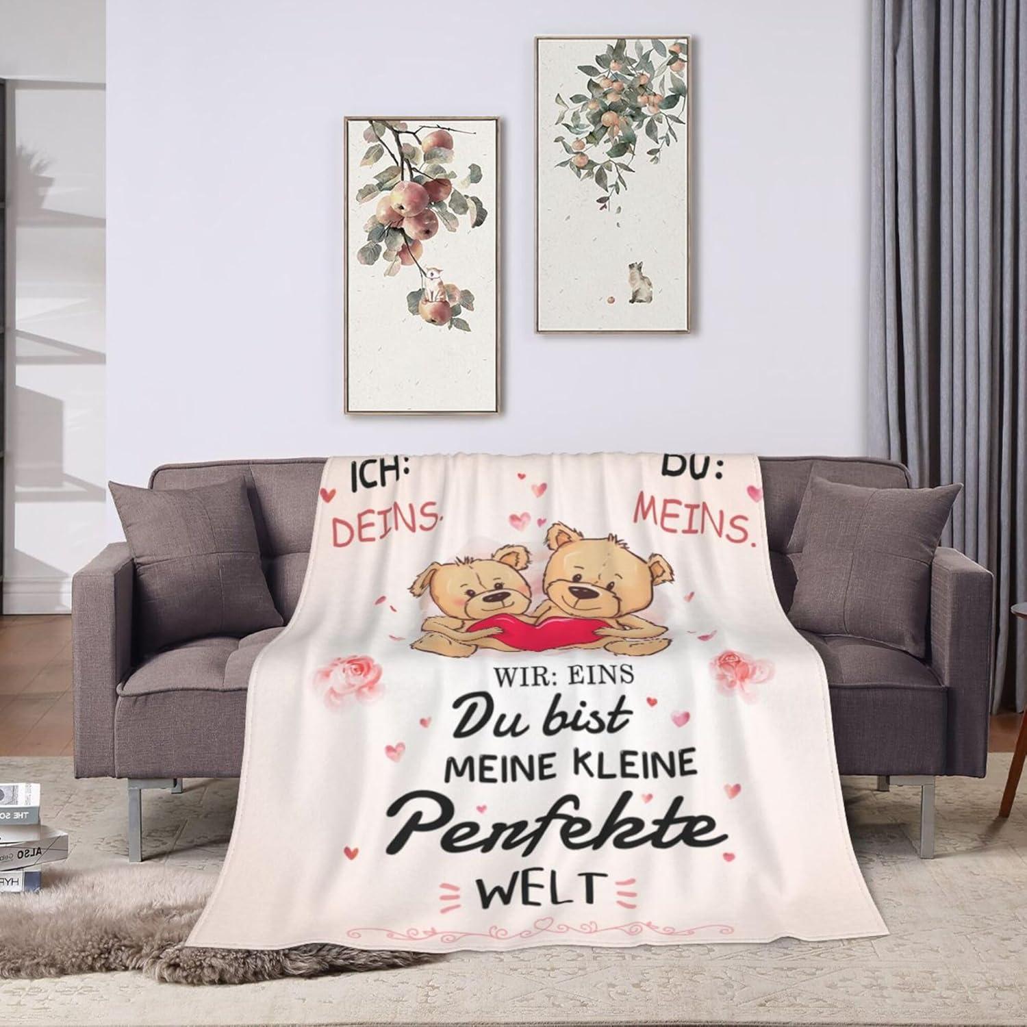 Flauschige Fleecedecke 130x150cm Ich Liebe Dich Geschenke Partner Hochzeit Valentinstag Weihnachten Jahrestag für Männer Frauen