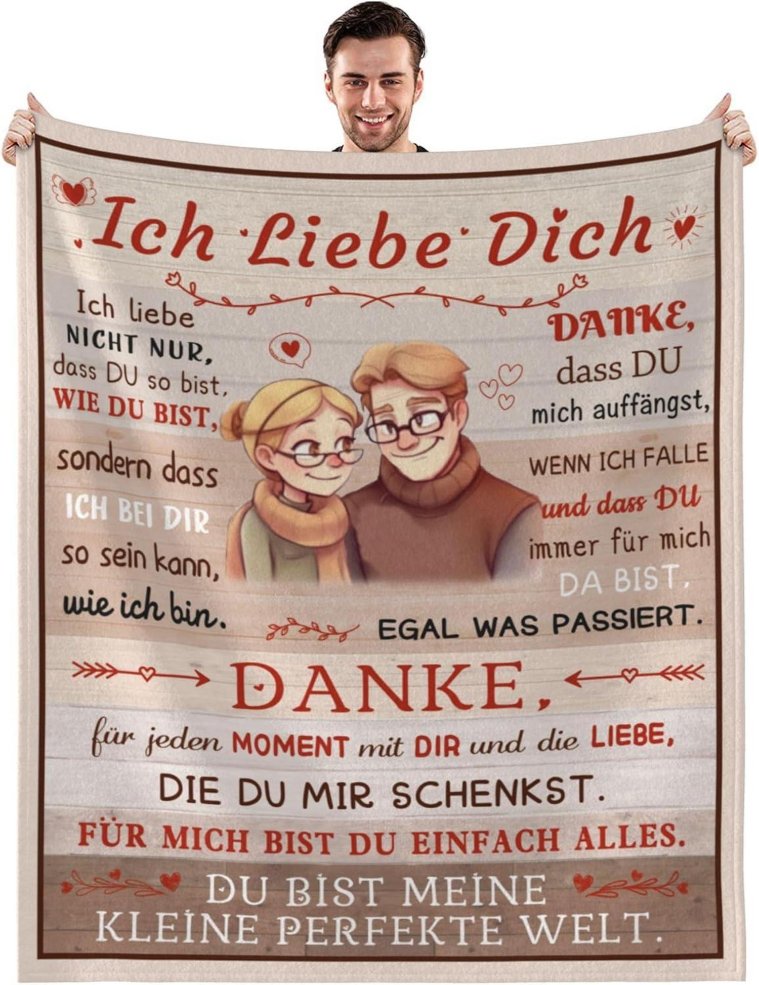 Ich Liebe Dich Geschenke Decke 150x200cm - Partner Valentinstag