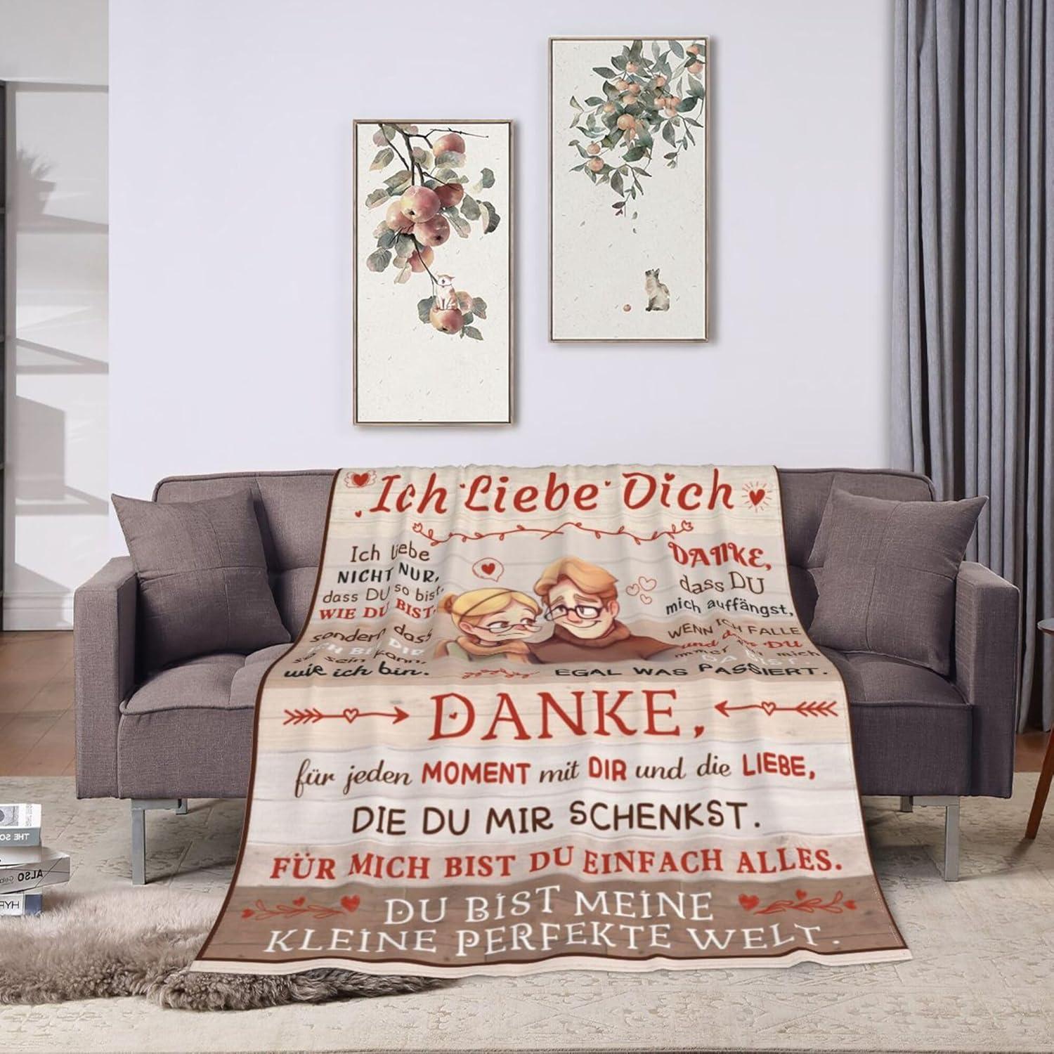 Ich Liebe Dich Geschenke Partner Hochwertige Fleecedecke 150x200 cm