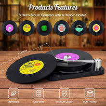 6er Set Valdivia Retro-Vinyl-Schallplatten Untersetzer mit