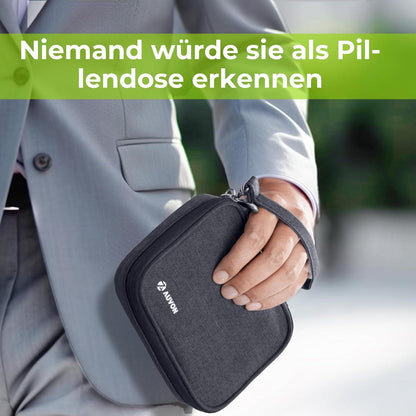 Tablettenbox 7 Tage mit Canvas Tasche für Medikamente und Vitamine