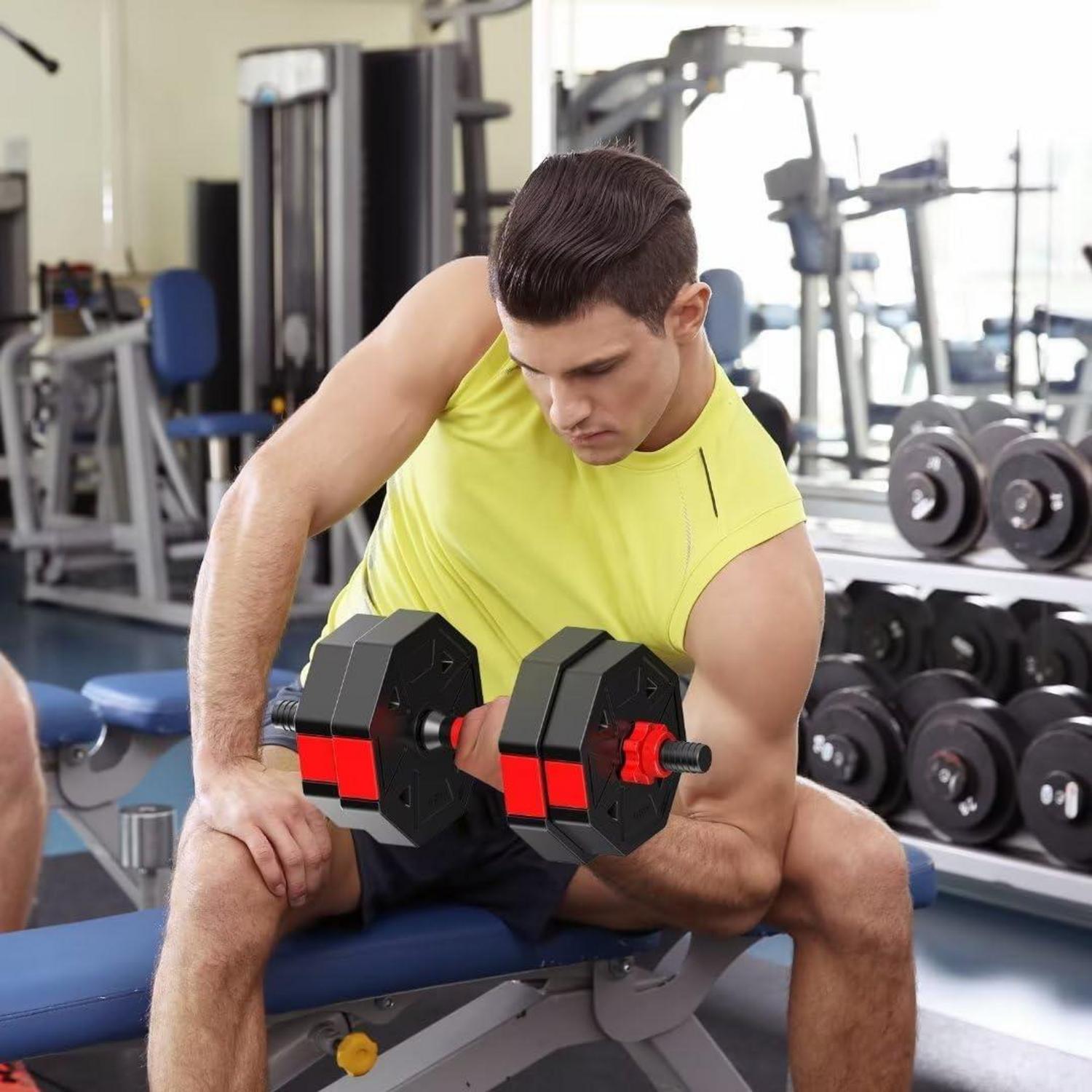 Verstellbare Hanteln Set 15kg Achteckige Form Ergonomischer Griff