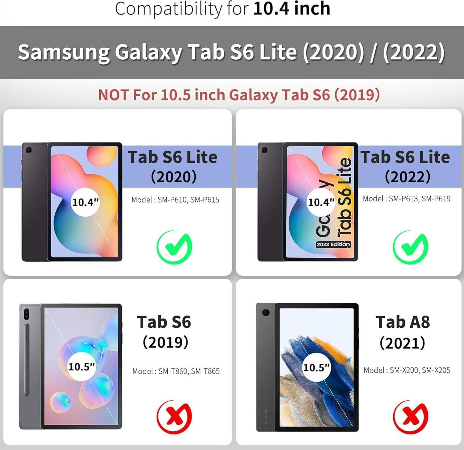 EasyAcc Samsung Galaxy Tab S6 Lite Hülle 10.4 Zoll - Ultra