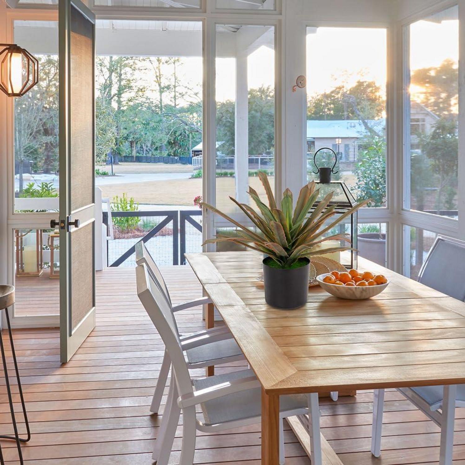 Künstliche Agave Aloe Vera Deko Pflanze 33cm Grün Topf