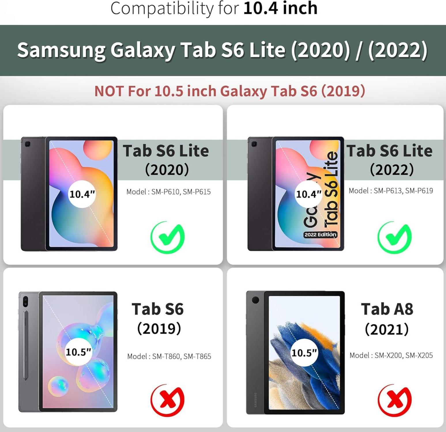 EasyAcc Samsung Galaxy Tab S6 Lite 10.4 Zoll Hülle mit S Pen