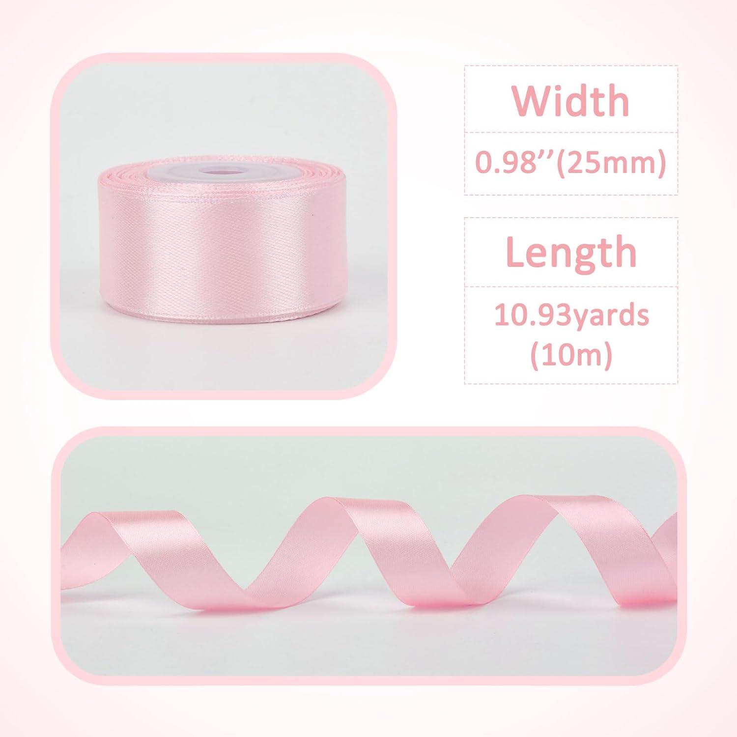 12x 25mm Satinband Bänder Set 10m Geschenkband Schleifenband