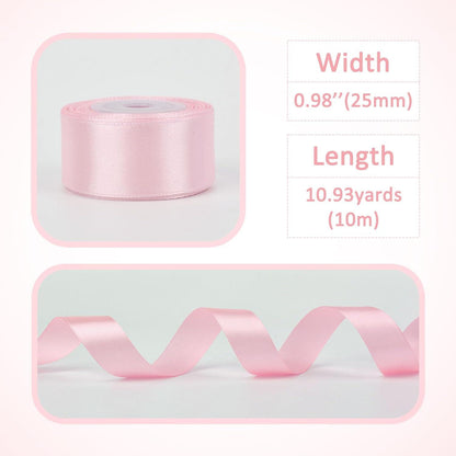 12x 25mm Satinband Bänder Set 10m Geschenkband Schleifenband