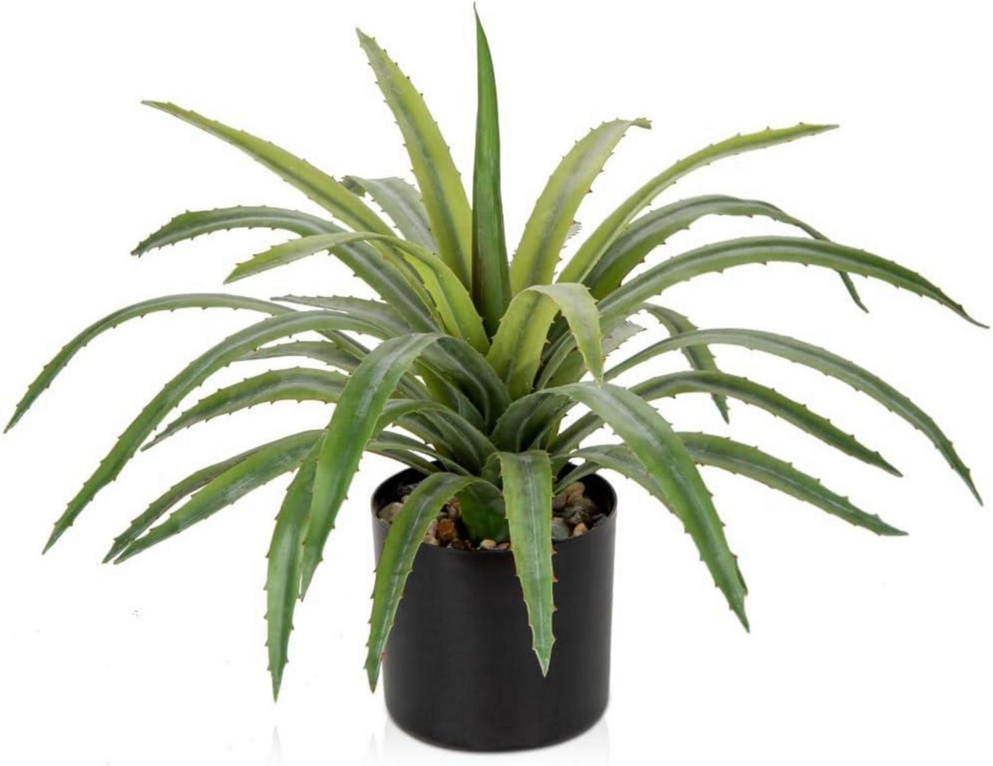 Kunstpflanze Agave Aloe Vera Dekopflanze 33cm Gefrostet