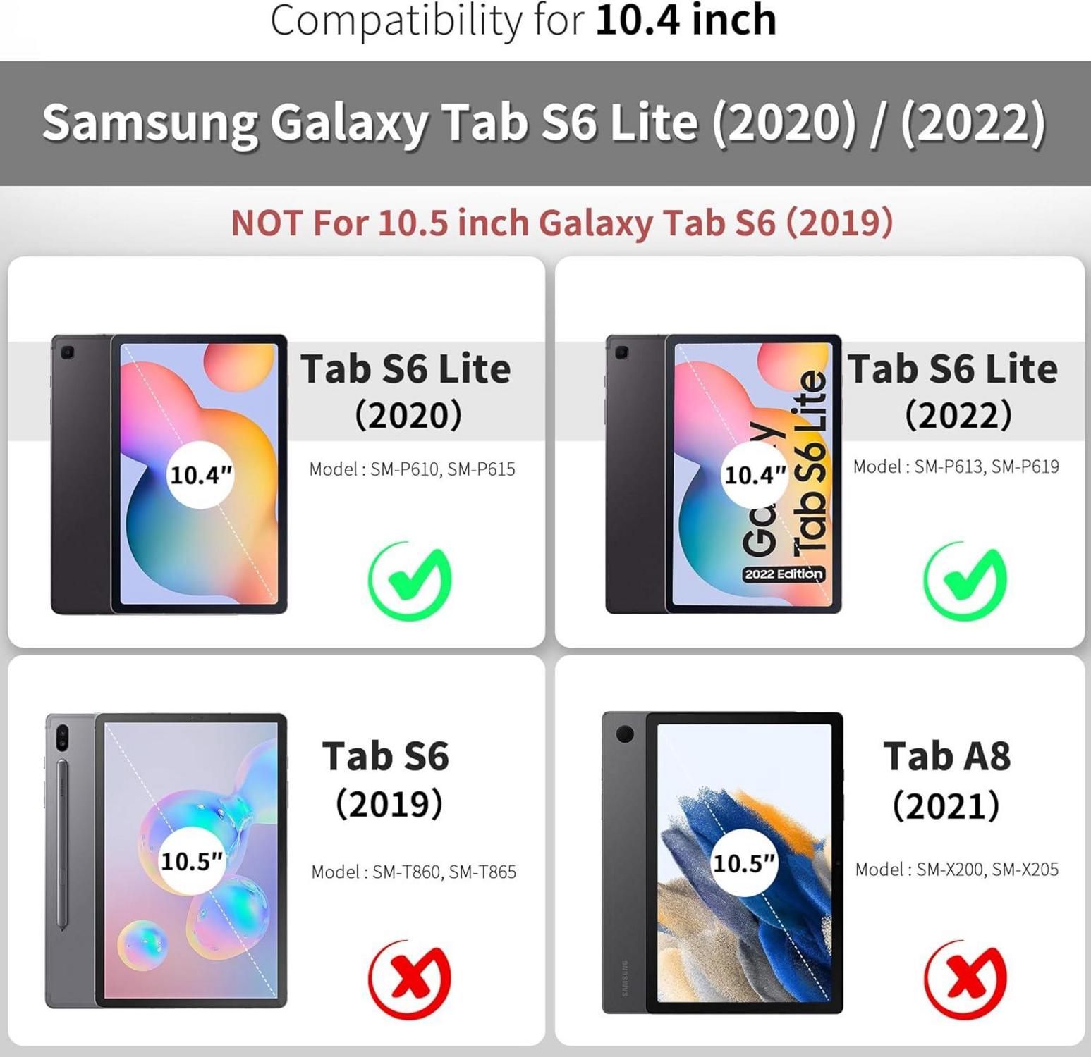 Hülle Samsung Galaxy Tab S6 Lite 2024/2022/2020 10.4 Zoll