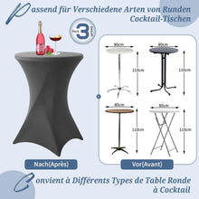3er-Set Graue Spandex Stretch Stehtisch Husse Ø80-85 cm