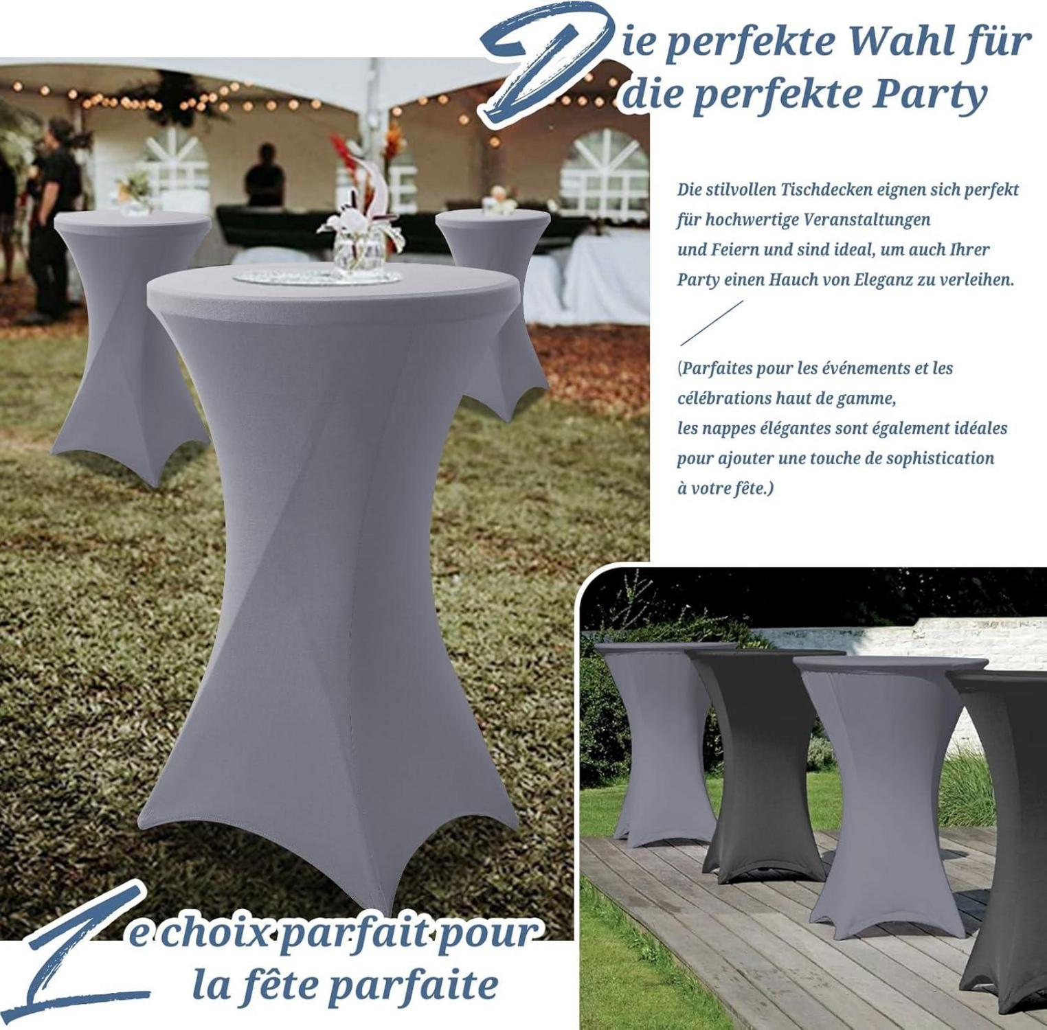 6er-Set Stretch Stehtisch Husse Ø80-85cm Spandex Tischdecke Bankett