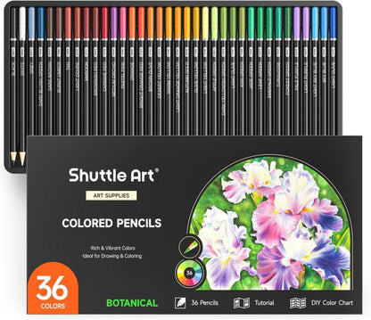 Professionelle Buntstifte Set 36 Farben Botanik Malen Zeichnen Kinder